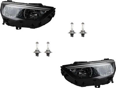 Zdjęcie produktu dla Reflektory przednie lewy i prawy, zestaw żarówek, pasujące do modelu Opel Insignia B Z18, numery części: 551810, 39050365, 551809, 39050364.
Johns