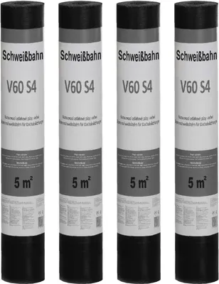 Produktbild von Isolbau Schweißbahn V60 S4 Glasvlieseinlage beschiefert GRAU 20m2 Dachpappe Bitumenbahn 4 Rollen