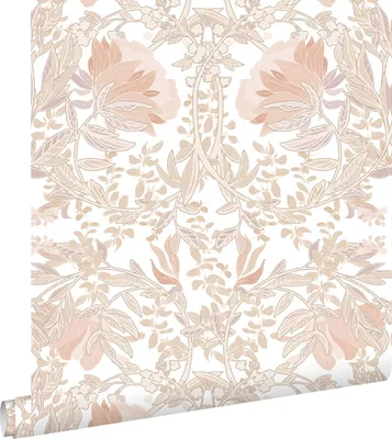 Obrázok produktu pre ESTAhome secesná tapeta s kvetinovým vzorom pieskovo-béžová a terakota 53 cm x 10,05 m