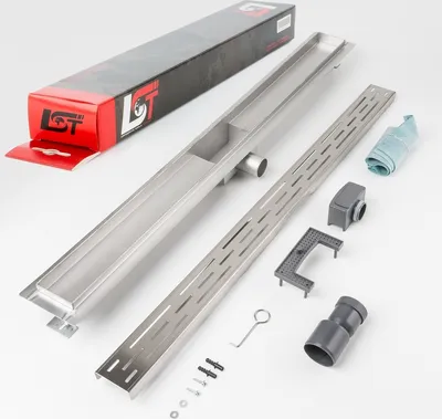 Produktbild von Duschrinne Linien Schlitz 900 x 70 mm höhenverstellbar Bodenablauf Duschgitter