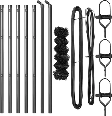 Produktbild von Möbel Kettenzaun mit 7 Pfosten 0,8 x 10 m Verzinkter Stahl Grau - Metallzäune 3351104