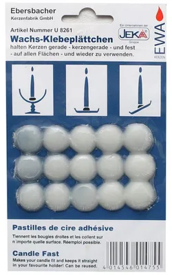 Klebewachs-Flocken-Set, 15 Stück, Weiß, für Kerzen