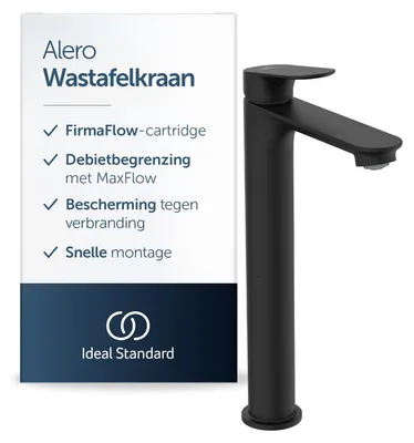 Productafbeelding van wastafelkraan, uitloophoogte 240 mm – Matzwart