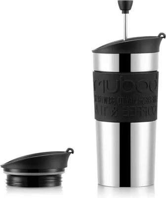 Produktbild von Reise-Kaffeemaschine Edelstahl schwarz 350ml Vakuum