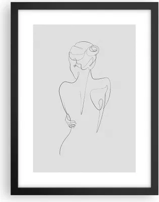 Produktbild von Gerahmtes Poster - Schwarzer Rahmen - Körper Frau Zeichnung - 30x40 cm - Wand Bild - Wanddeko - Wandbilder - Kunstposter - Wandposter - Bilderrahmen - Bilder - Kunstdruck - P2BPA30x40-4651