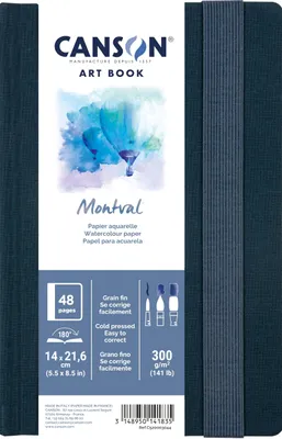 Image de Canson Montval, bloc de papier pour aquarelle, grain fin, 300 g/m², format grand