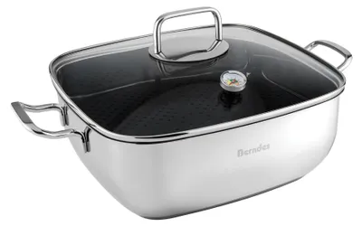 Produktbild von Quadro-Aroma-Dampfgarer, PFAS-frei 28x28 cm, 30% mehr Volumen, Edelstahl