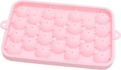 Produktbild von 25 Gitter Eiswürfelschale Easy Release Silikon Eis Ball Maker Form Mini Runde Eis Kugel Schale mit Deckel Rosa