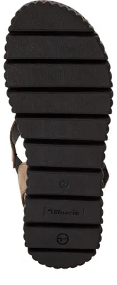 Produktbild von Tamaris Damen Sandale aus Leder mit gekreuzten Riemen und Plateau 1-28705-44, Größe:40 EU, Farbe:Braun