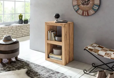 Obrázok produktu pre Voľne stojaci regál MUMBAI z masívneho dreva akácie 88 cm vysoký 2 police