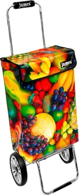 Obrázok produktu pre Nákupný vozík James - VITA - robustný nákupný vozík s individuálnym dizajnom - jednofarebný: oranžový v prevedení: Chrome19