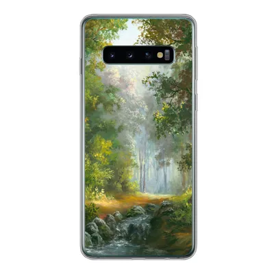 Produktbild von MuchoWow® Handyhülle Schutzhülle Hülle für Samsung Galaxy S10 Wald - Ölgemälde - Sommer Silikon Softcase Handy Hülle - Handytasche