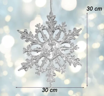 Produktbild von Eiskristall-Hänger 30 cm Acryl Schneeflocke - Transparent Winterdeko