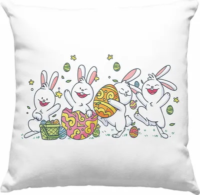 Produktbild von Trendation - Deko-Kissen mit Füllung 40x40 Ostern Tanzen Ostergeschenke Kinder Jugendliche Geschenke Lustige Grafik Osterhase Ostereier (Rosa)