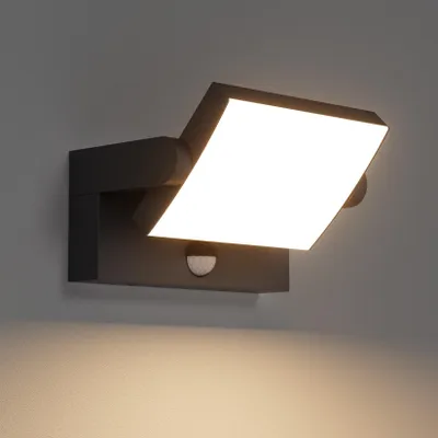 Productafbeelding van 24 W buitenwandlamp met bewegingsmelder, IP65 wandlamp voor buiten/binnen, 1500 lm, zwart