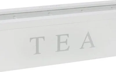 Produktbild von Famanu Holzbox für Tee und Teebeutel - mit 6 Fächern und Sichtfenster