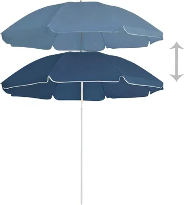 Produktbild von vidaXL Sonnenschirm mit Stahlmast Blau 180 cm