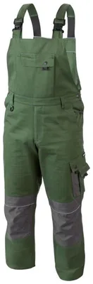 Produktbild von Arbeitslatzhose Herren grün Gr. S Högert Technik, 65% Polyester/35% Baumwolle, elastisch, verstärkt – RUWER Latzhose Berufsbekleidung