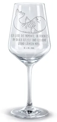 Produktbild von Mr. & Mrs. Panda Rotweinglas mit Gravur Robbe Liegen - Transparent - Geschenk, Ostsee, Strand, Seehund, Lustige Sprüche, Burgunderglas, Weinglas, Nordsee, Bordeauxglas