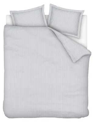 Immagine prodotto di Copripiumino in raso, a righe, color grigio chiaro, dimensioni 240x200/220 cm