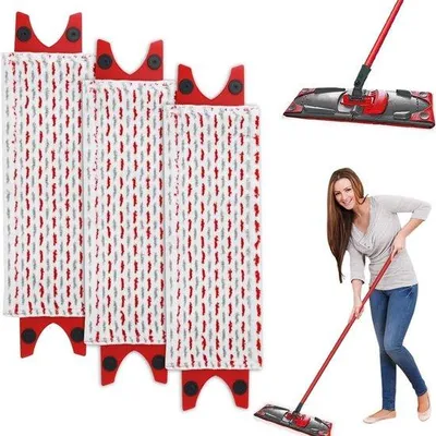 Image de Lot de 3 franges en microfibre - 2-en-1 lavables - Franges remplaçables - Compatibles avec UltraMat