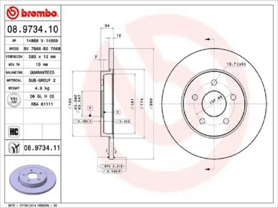 Image de Disque de frein BREMBO 08.9734.11