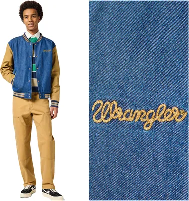 Produktbild von WRANGLER Herren, Jeansjacke VARSITY JACKET, XL, Blau, jeansmantel, , jeansjacken