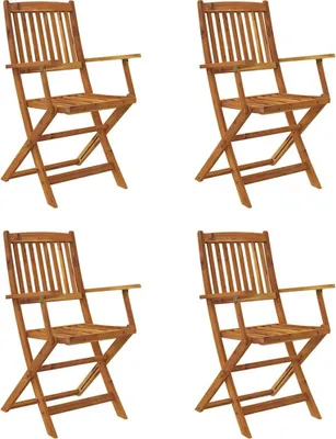 Image de vidaXL Ensemble de jardin 5 pièces pliable en bois massif d'acacia