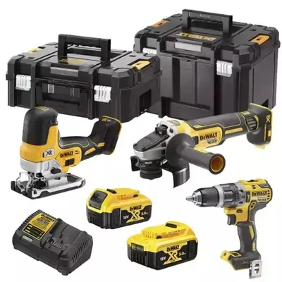 DEWALT Akku-Set Combo 18V DCK329P2T mit 2x 5,0Ah Akkus (DCD796, DCG405, DCS335)