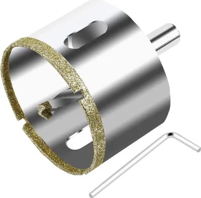Produktbild von 68 mm Diamantlochsäge mit Zentrierbohrer, Diamantbohrer Glasbohrer mit Diamantbeschichtung, Diamanthohlbohrer Fliesenbohrer für Glas/Fliesen/Keramik/Marmor/Granit