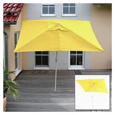 Produktbild von Sonnenschirm, Gartenschirm, 2x3m rechteckig neigbar, Polyester/Alu 4,5kg UV-Schutz 50+ - gelb
