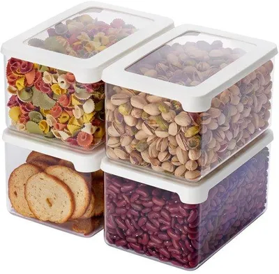 Produktbild von Luftdichte Küchenboxen 1,65L, 4-teilig, BPA-frei, stapelbar, 18x12,5x10cm