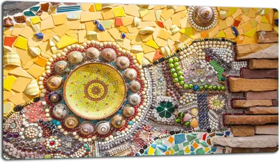Produktbild von Glasschneidebrett Herdabdeckplatte Glaskeramikkochfeld Universal 52x30 cm Mosaik