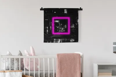 Produktbild von MuchoWow® Wandteppich Wandbehang Spiele - Neon - Rosa 60x60 cm Tapisserie Dekoration Wandtuch - Dekorationen - Wand Decke