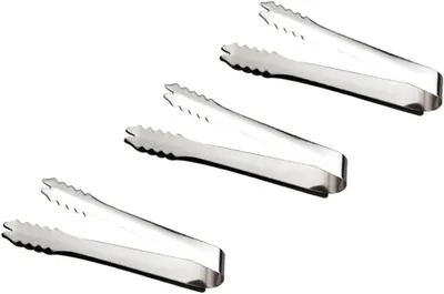 Produktbild von 3-teiliges Set aus Edelstahl mit Eiszange und Zuckerzange, Sägezahnkanten für sicheren Halt, für Hochzeiten und den täglichen Gebrauch