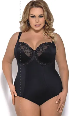 Produktbild von Gorsenia K356 Gala Body Dame Maxi Shapewear Stickerei Soft-Cups regulierbar EU, Schwarz, 75H