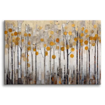 Produktbild von Leinwandbild Wandbilder für das Wohnzimmer moderner Wald Bäume 80x120cm