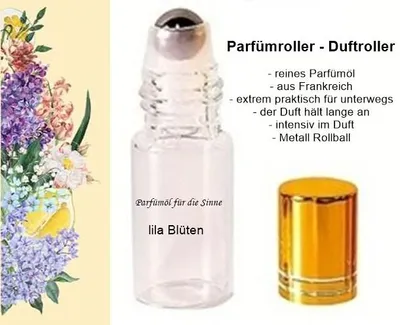 Produktbild von GKA Parfüm Duftroller Parfümroller lila Blüten Roll-On für unterwegs Parfümöl aus Frankreich sehr intensiv