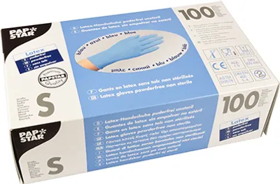 Produktbild von 1000 Latexhandschuhe, puderfrei blau, Größe S