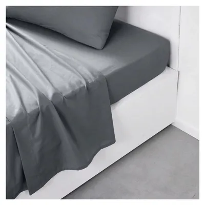 Produktbild von Bettlaken für Doppelbett, 240 x 300 cm, Baumwolle, einfarbig, Grau