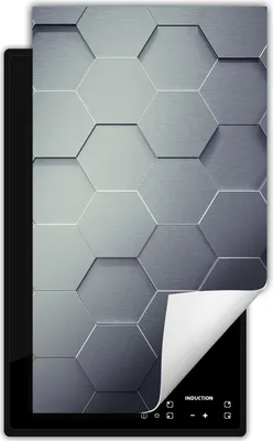 Produktbild von DarHaus Herdabdeckplatte 1 teilig 30x52 cm Anti Rutsch Matte Aufrollbar, grau - Muster