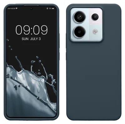 Produktbild von kwmobile Handyhülle für Xiaomi Redmi Note 13 Pro 5G / Poco X6 5G Hülle - Case Silikon - Kabelloses Laden - Schutzhülle Cover in Dunkler Schiefer