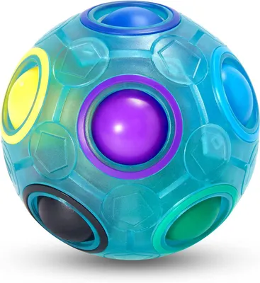 Produktbild von Vdealen Regenbogenball Magischer Puzzleball Zappelball Spiel Spaß Stressabbau Geschicklichkeitsspiele Pädagogische Spielzeug Denksport Ball Spielzeug Knobelspiel für Kinder Teens & Erwachsene