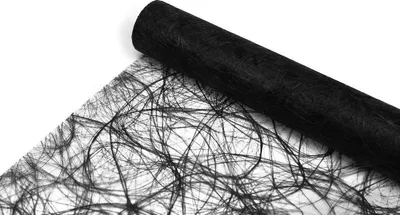 Immagine prodotto di 25 m Sizoweb® 30 cm/300 mm Nastro da tavola Runner da tavola Decorazione da tavola Decorazione Seta sintetica, colore: nero