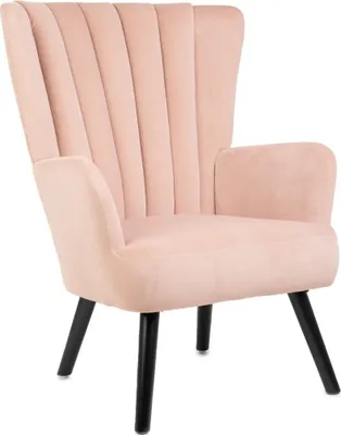 Produktbild von Křeslo obývací pokoj křeslo relaxační křeslo čalouněné křeslo TV křeslo MILLS křeslo růžové 42x75x74 cm HOMLA
