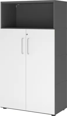 Produktbild von bümö flexi Aktenschrank groß mit Flügeltüren - Nachbildung: Graphit/Weiß