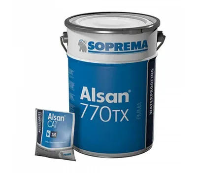 Zdjęcie produktu dla SOPREMA ALSAN 770 TX | 2K Hydroizolacja | RAL7012 Bazaltowy szary Płynny plastik dachowy 10Kg