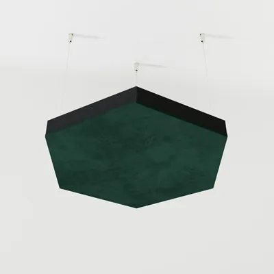 Produktbild von 4er-Set – Abgehängtes Decken-Akustikpaneel aus Samtstoff „HEXAGON-Cinematic“ mit Befestigungsset|Akustiklösung| Schallabsorption [HEXAGON |Grau]