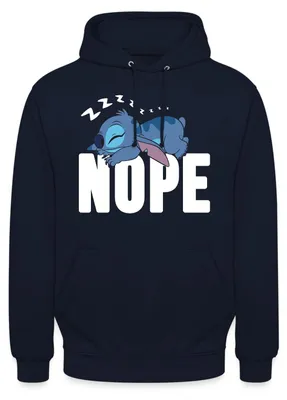 Produktbild von Lilo & Stitch | Schlafender Stitch Nope Uni Hoodie, 4XL, Navy