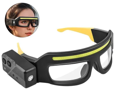 Produktbild von Schutzbrille mit integrierter Beleuchtung, Typ-C aufladbar, Anti-Beschlag, für Outdoor, Sport und Motorrad